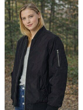 UGG Women's Frances Oversized Bomber Jacket Size Small Black #1103209